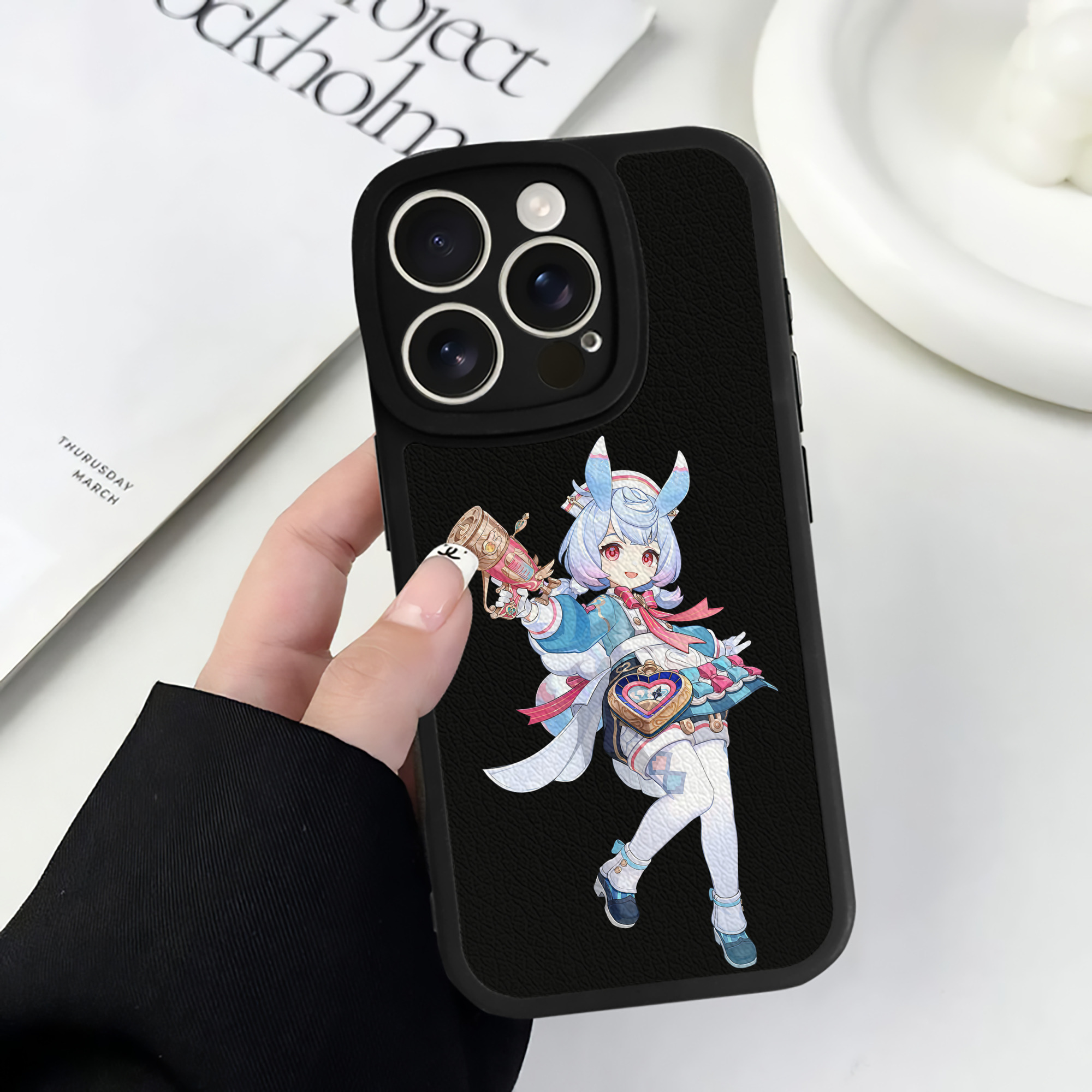 げんし神 シゲウィン genshin Shigewin 【iPhone 16シリーズ対応】シリコンスマホケース（レザー調） 材質：シリコン